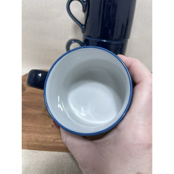 5 DANSK COBALT BLUE CUPS AND SAUCERS IN THE CEYLON PATTERN Blue White - Picture 3 of 7